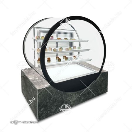 Eladó új! Süteményes cukrász hűtőpult kör alakú ipari 1400×750×1600mm Ferrara-Cool