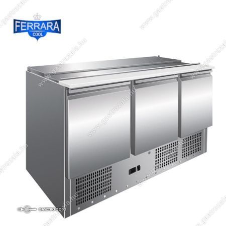 Salátahűtő 3 ajtós 400 liter alsó aggregáttal Ferrara-Cool