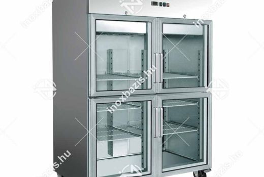 ELADÓ ÚJ! Hűtőszekrény álló 1400 literes 2+2 osztott üveg ajtós ipari háttérhűtő Ferrara-Cool...